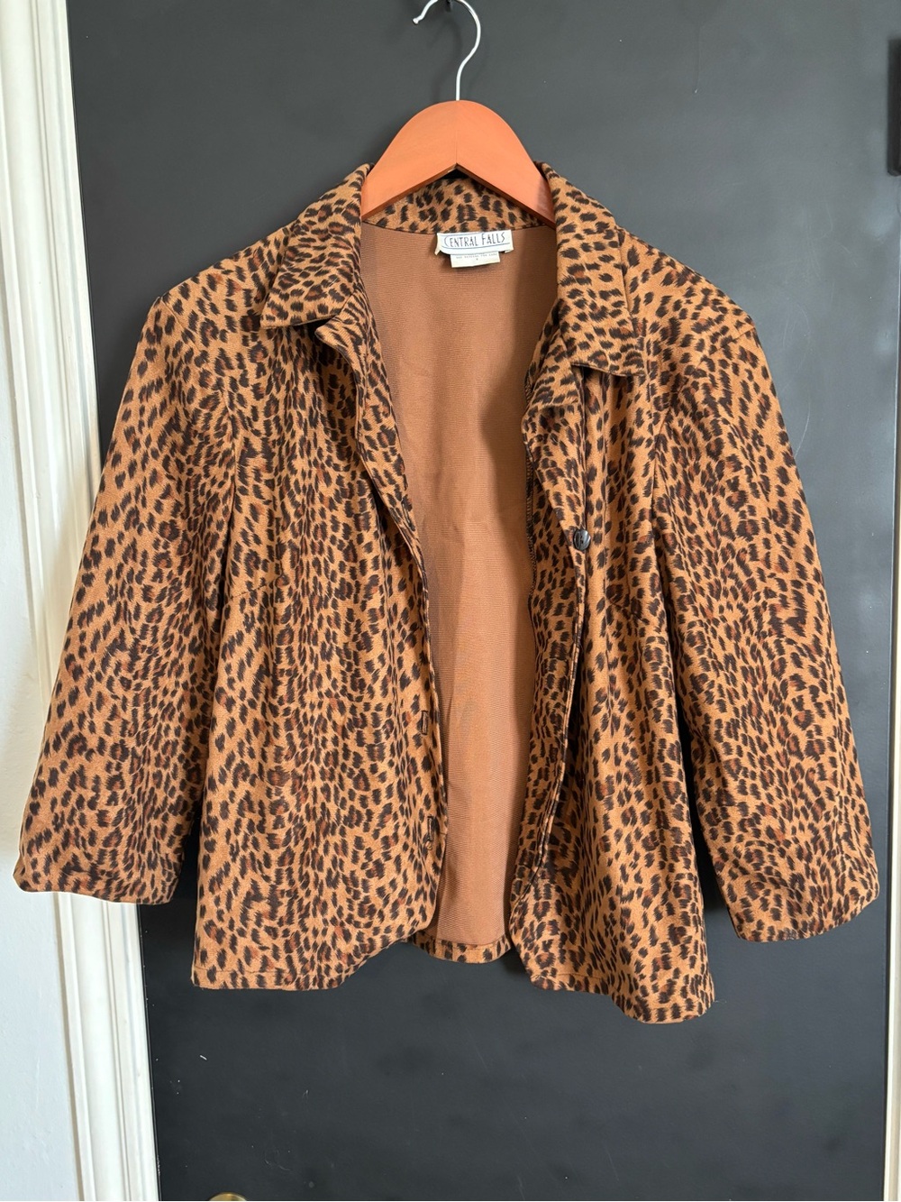 Vintage Central Falls Leopard Print Jacket - Tan/Brown